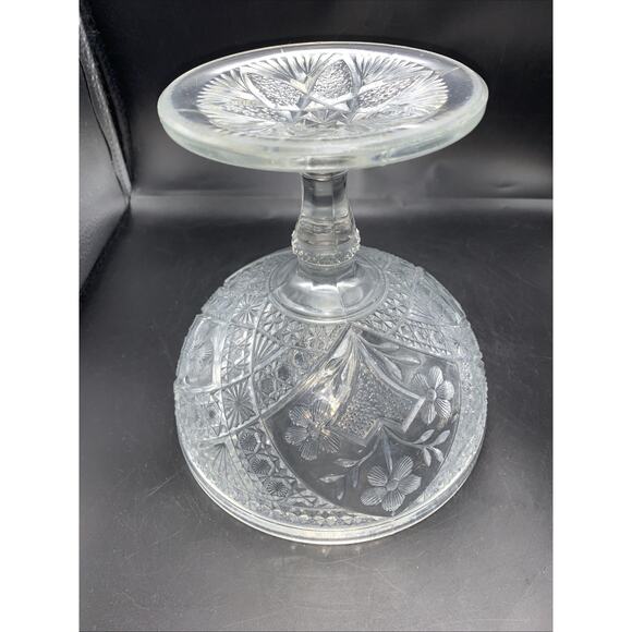 Vtg Depression Glass Classical Covered Pedestal Candy Dish Bowl Lidded **CHIP** - Picture 13 of 13